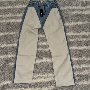 FashionNova Don’t Mind PU Straight Leg Jeans